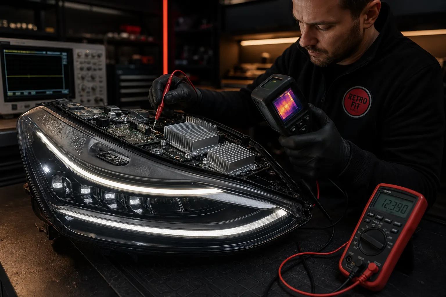 Ремонт фар Tesla в Минске